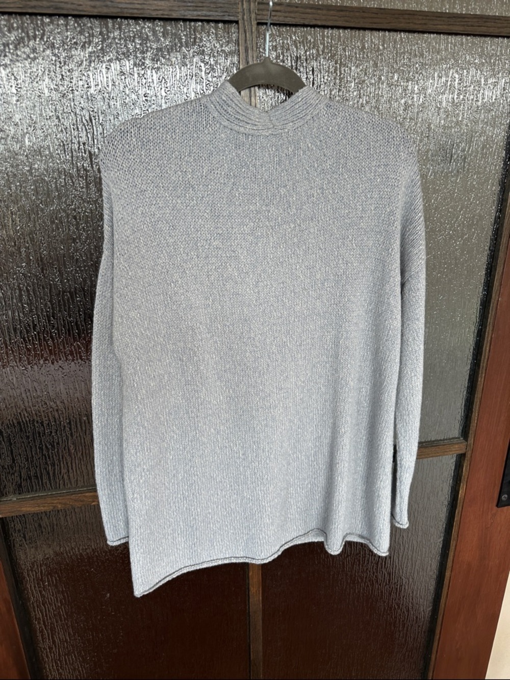 Eileen Fisher V-neck Organic Cotton Cardigan In Delphine Grey Alpaca Sm NWT - Picture 7 of 11